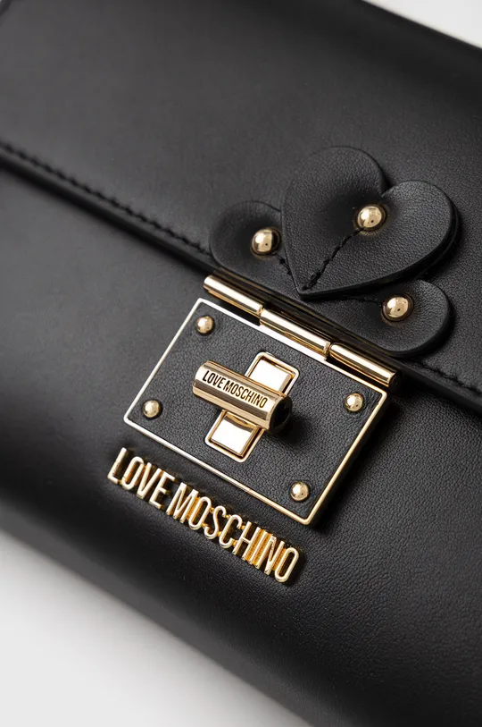 μαύρο Δερμάτινη τσάντα Love Moschino