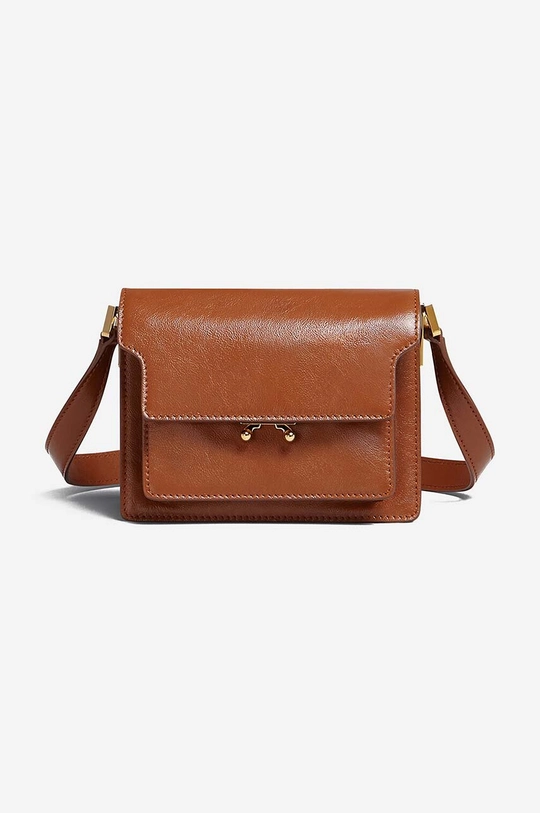 hnedá Kožená kabelka Marni Marni Shoulder Bag SBMP0075Y0 P2644 Dámsky