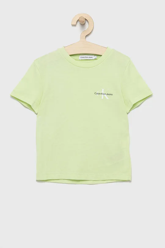 zielony Calvin Klein Jeans t-shirt bawełniany dziecięcy IB0IB01231.9BYY Chłopięcy