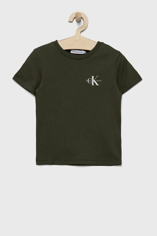 zelena Otroški bombažen t-shirt Calvin Klein Jeans Fantovski