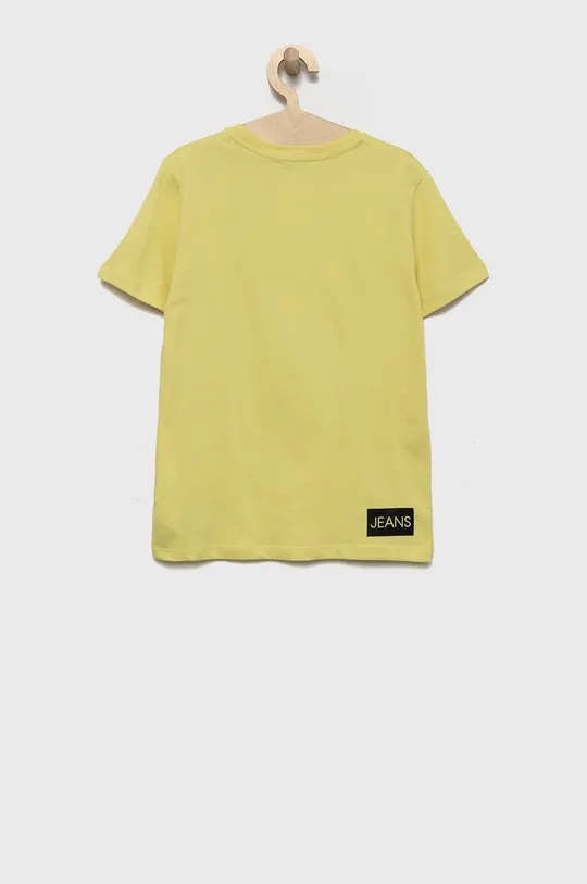 Παιδικό βαμβακερό μπλουζάκι Calvin Klein Jeans κίτρινο