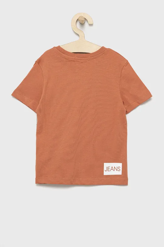 Otroški bombažen t-shirt Calvin Klein Jeans oranžna