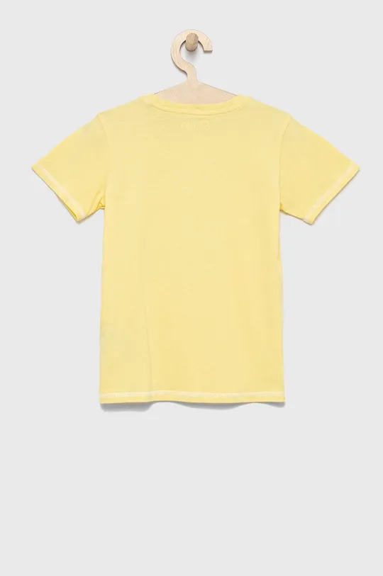 Παιδικό βαμβακερό μπλουζάκι Guess κίτρινο