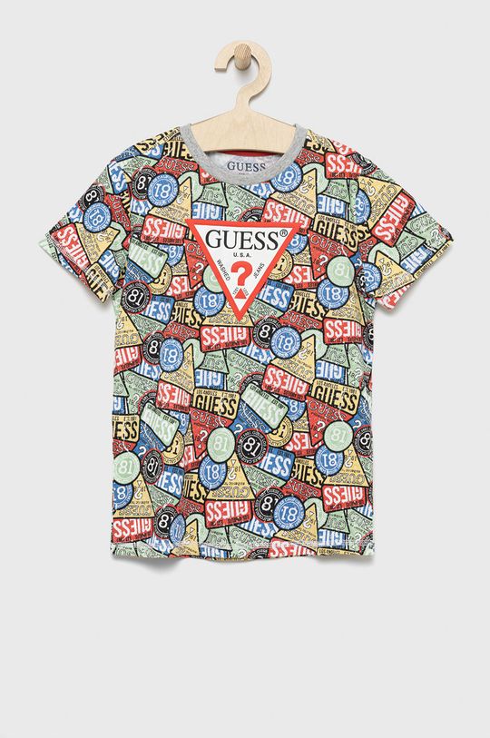 vícebarevná Dětské bavlněné tričko Guess Chlapecký