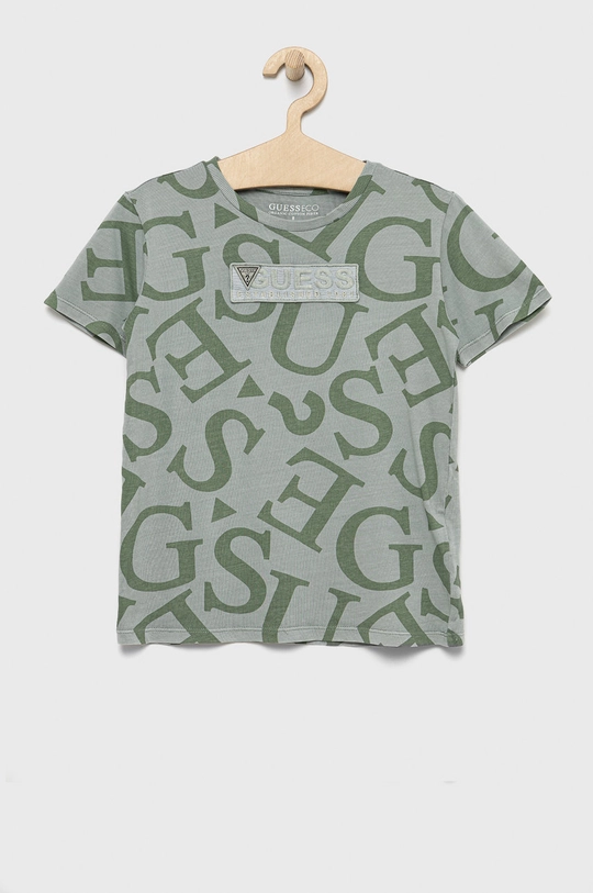 zelena Otroški bombažen t-shirt Guess Fantovski