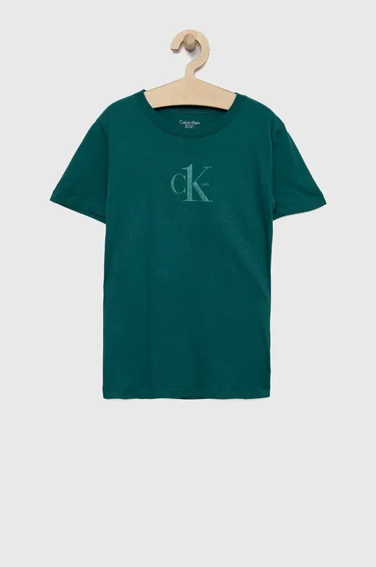 Παιδικό βαμβακερό μπλουζάκι Calvin Klein Underwear 2-pack πράσινο