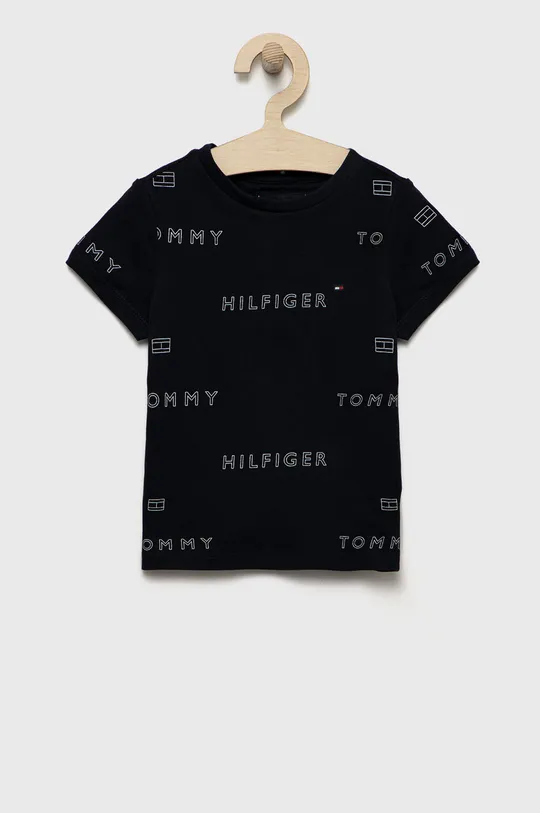 tmavomodrá Detské bavlnené tričko Tommy Hilfiger Chlapčenský