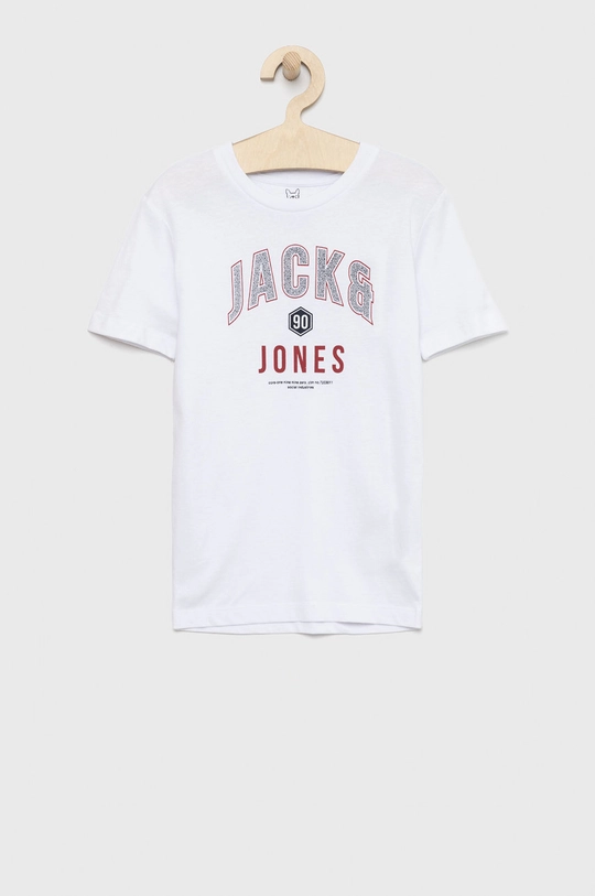 biały Jack & Jones t-shirt bawełniany dziecięcy Chłopięcy