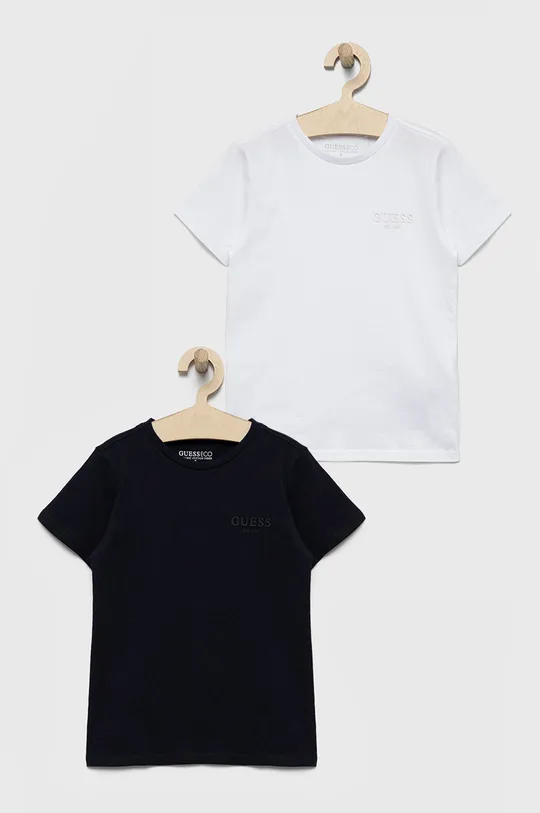 biały Guess t-shirt bawełniany dziecięcy (2-pack) Chłopięcy