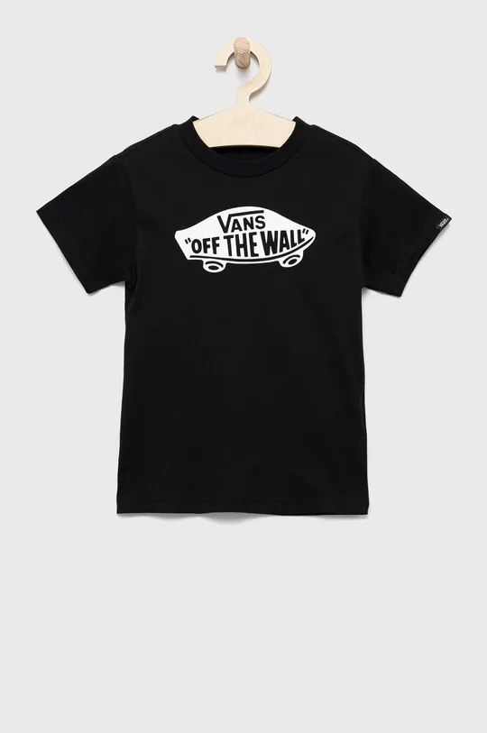 czarny Vans t-shirt bawełniany dziecięcy Chłopięcy