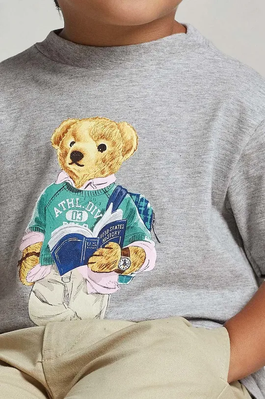 γκρί Παιδικό βαμβακερό μπλουζάκι Polo Ralph Lauren Για αγόρια