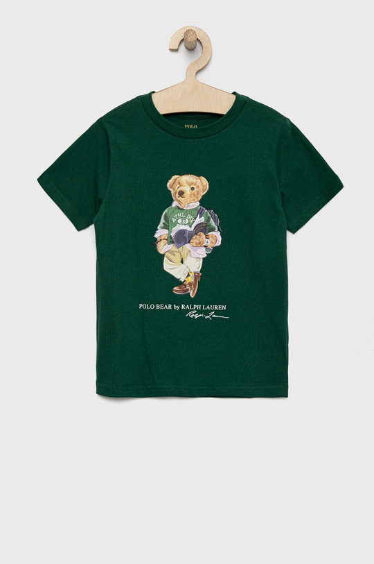 zielony Polo Ralph Lauren t-shirt bawełniany dziecięcy Chłopięcy