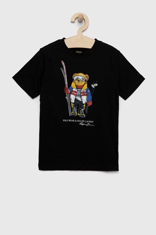 czarny Polo Ralph Lauren t-shirt bawełniany dziecięcy Chłopięcy