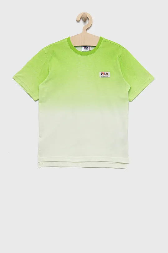 зелений Дитяча бавовняна футболка Fila Для хлопчиків