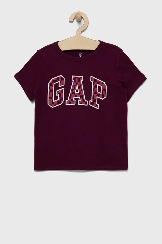 фіолетовий GAP дитяча бавовняна футболка Для хлопчиків