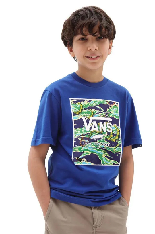 μπλε Παιδικό βαμβακερό μπλουζάκι Vans Για αγόρια