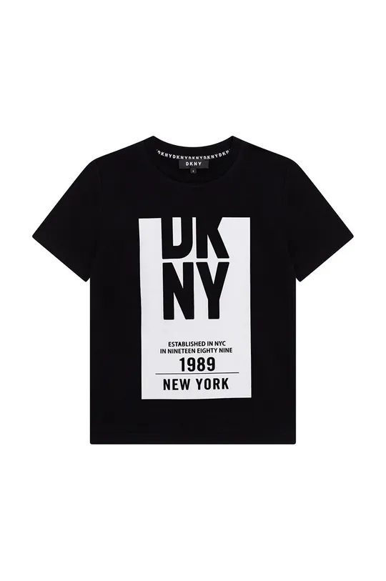 μαύρο Παιδικό βαμβακερό μπλουζάκι Dkny Για αγόρια