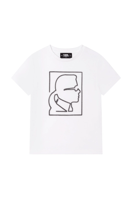 biały Karl Lagerfeld t-shirt bawełniany dziecięcy Chłopięcy