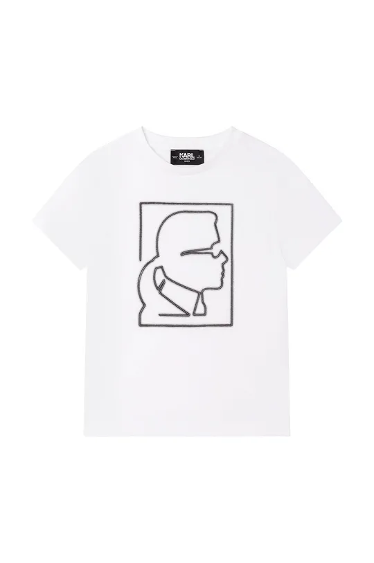 biela Detské bavlnené tričko Karl Lagerfeld Chlapčenský