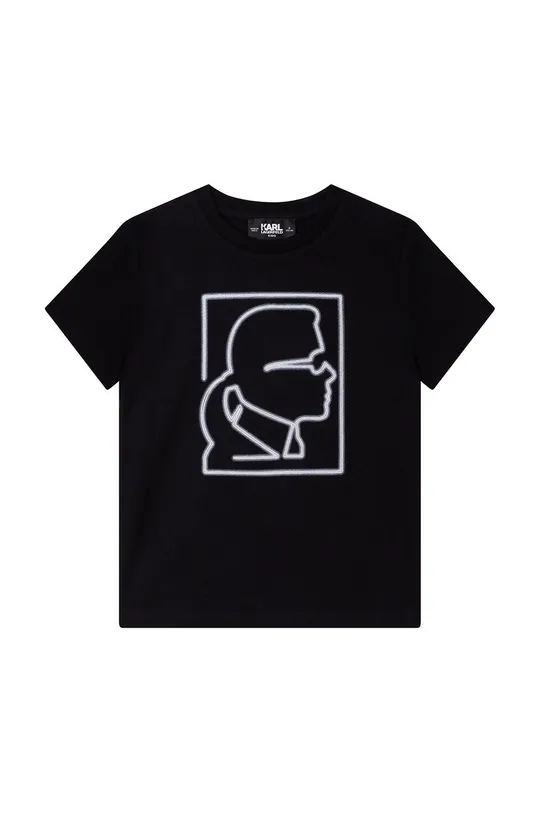 črna Otroška bombažna kratka majica Karl Lagerfeld Fantovski