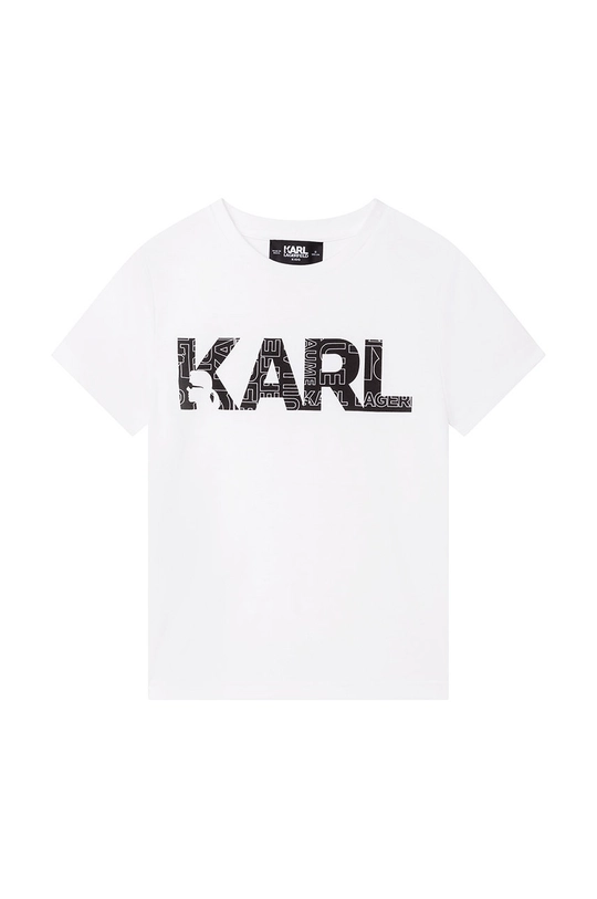 biały Karl Lagerfeld t-shirt bawełniany dziecięcy Chłopięcy