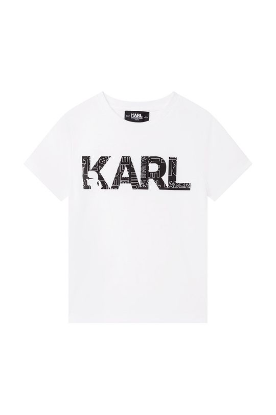 bílá Dětské bavlněné tričko Karl Lagerfeld Chlapecký