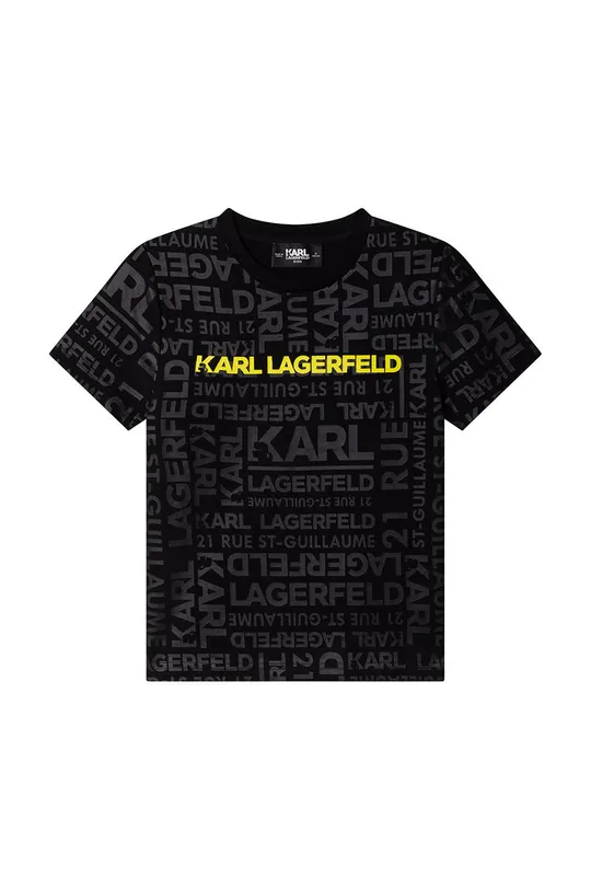 čierna Detské bavlnené tričko Karl Lagerfeld Chlapčenský