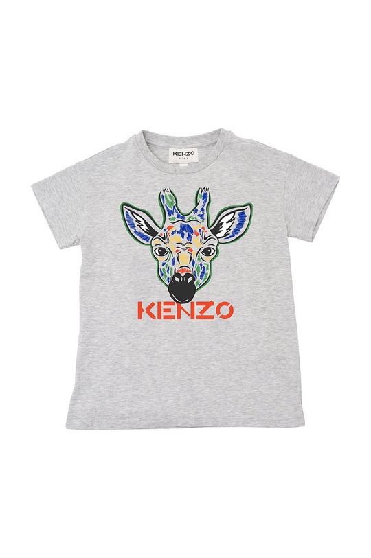 jasny szary Kenzo Kids t-shirt bawełniany dziecięcy Chłopięcy