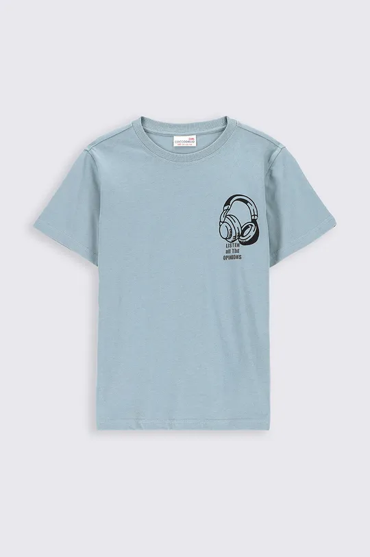 Παιδικό βαμβακερό μπλουζάκι Coccodrillo τιρκουάζ