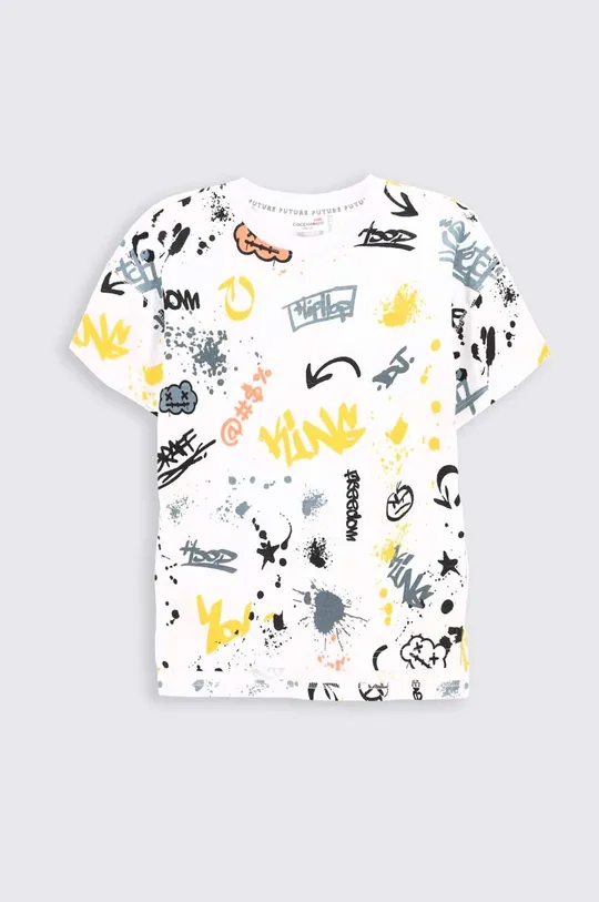 biały Coccodrillo t-shirt bawełniany dziecięcy Chłopięcy