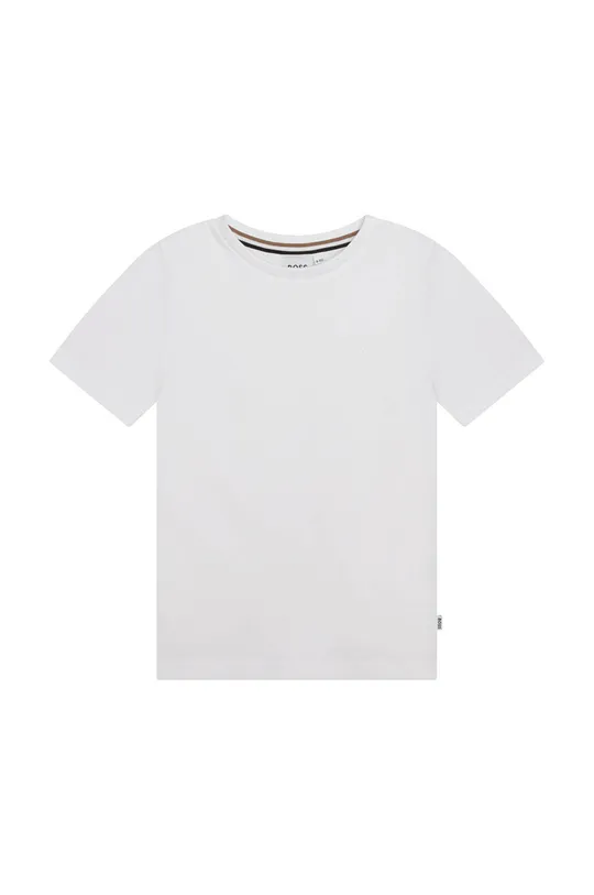 biały BOSS t-shirt bawełniany dziecięcy Chłopięcy