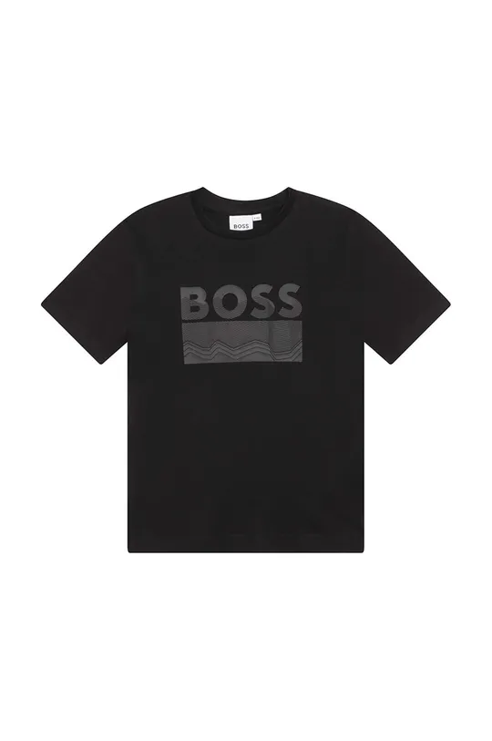 μαύρο Παιδικό μπλουζάκι BOSS Για αγόρια