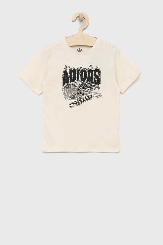beżowy adidas Originals t-shirt bawełniany dziecięcy Chłopięcy