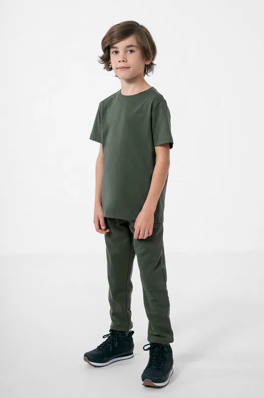 Παιδικό βαμβακερό μπλουζάκι 4F πράσινο