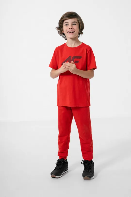 Детская хлопковая футболка 4F красный