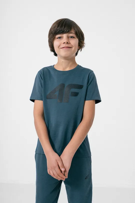 μπλε Παιδικό βαμβακερό μπλουζάκι 4F Για αγόρια