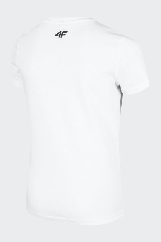 bílá Dětské bavlněné tričko 4F