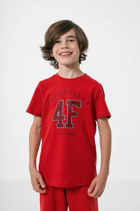 κόκκινο Παιδικό βαμβακερό μπλουζάκι 4F Για αγόρια