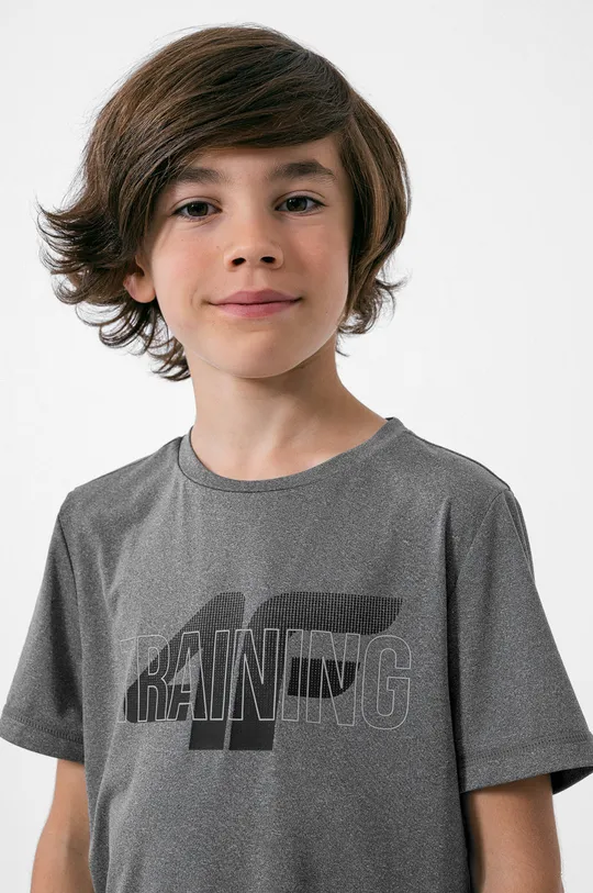 Otroška bombažna kratka majica 4F siva