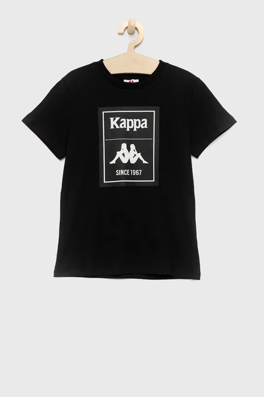 μαύρο Παιδικό βαμβακερό μπλουζάκι Kappa Για αγόρια