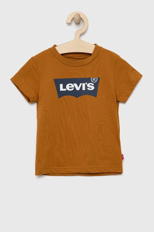 καφέ Παιδικό βαμβακερό μπλουζάκι Levi's Για αγόρια