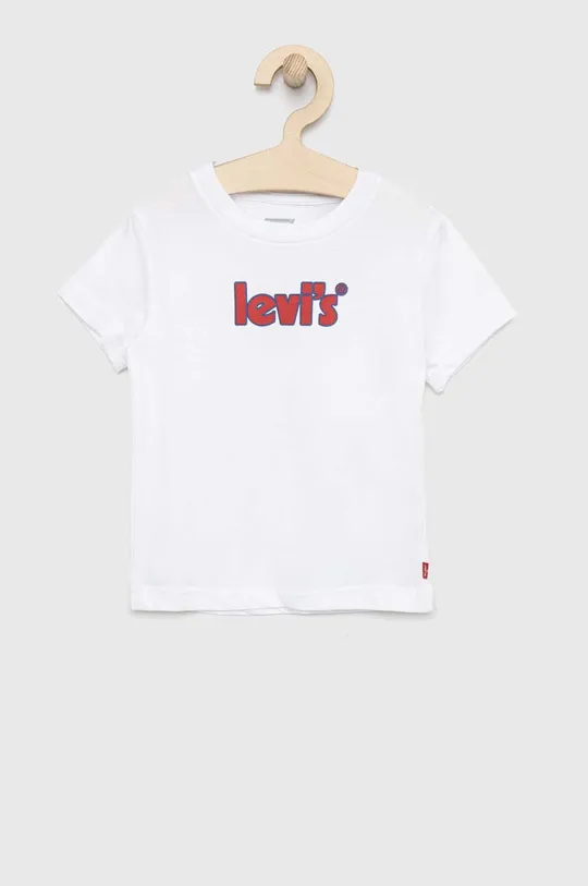 biela Detské bavlnené tričko Levi's Chlapčenský