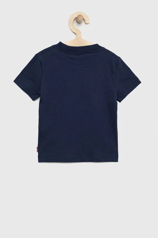 Otroška bombažna kratka majica Levi's mornarsko modra