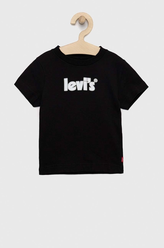 czarny Levi's t-shirt bawełniany dziecięcy Chłopięcy