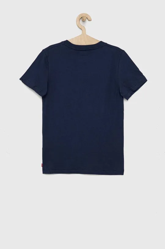 Dječja pamučna majica kratkih rukava Levi's mornarsko plava