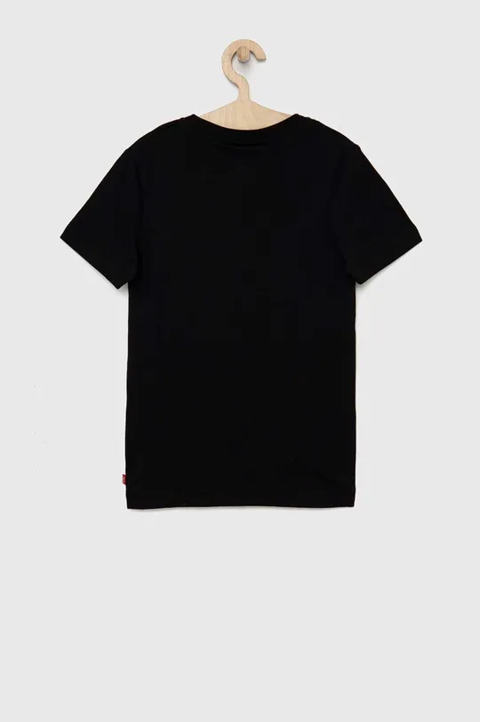 Παιδικό βαμβακερό μπλουζάκι Levi's μαύρο
