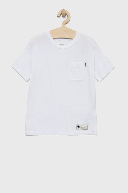 bílá Dětské bavlněné tričko Abercrombie & Fitch Chlapecký
