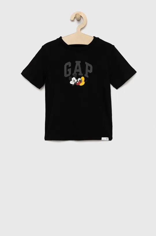 črna Otroška bombažna kratka majica GAP X Disney Fantovski