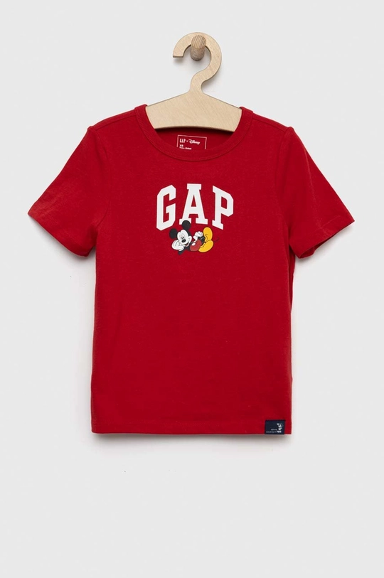 czerwony GAP t-shirt bawełniany dziecięcy Chłopięcy