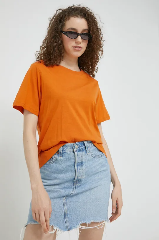 pomarańczowy JDY t-shirt bawełniany Damski
